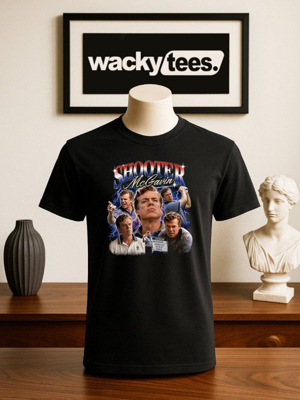 Shooter McGavin Bootleg Style Portrait Happy Gilmore Golf Graphic Tee Shirt